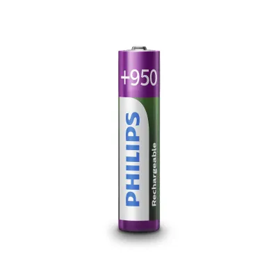 Philips R03B4A95/10 Pilas Recargables 950mAh AAA HR03 4 Unidades