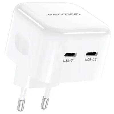 Vention FBPW0-EU Cargador de Pared CARGA RAPIDA con 2xUSB-C a Vention FBPW0-EU Cargador de Pared CARGA RAPIDA con 2xUSB-C a