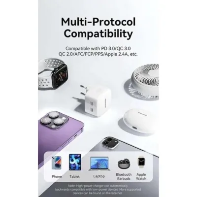 Vention FBPW0-EU Cargador de Pared CARGA RAPIDA con 2xUSB-C a Vention FBPW0-EU Cargador de Pared CARGA RAPIDA con 2xUSB-C a
