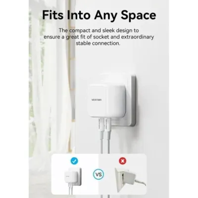 Vention FBPW0-EU Cargador de Pared CARGA RAPIDA con 2xUSB-C a Vention FBPW0-EU Cargador de Pared CARGA RAPIDA con 2xUSB-C a