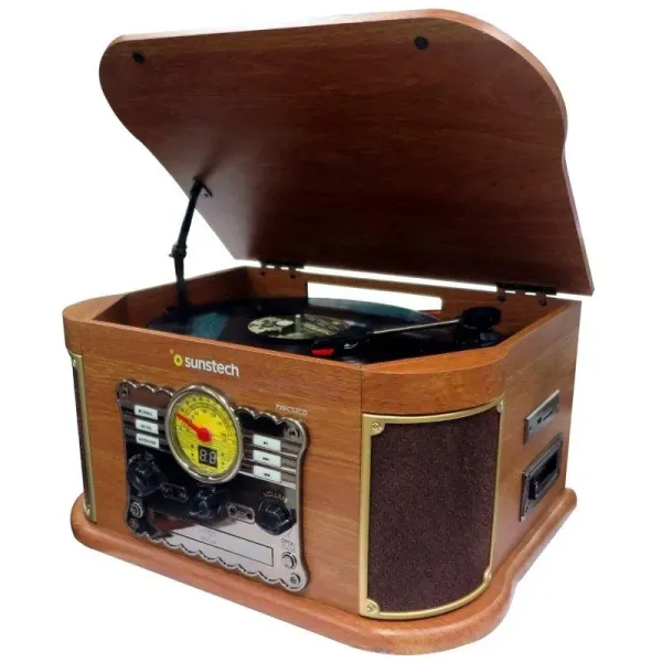 Sunstech PXRC52CD Tocadiscos Bluetooth Madera