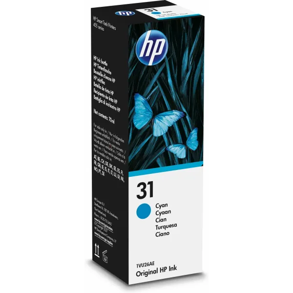 HP 31 Cian 1VU26AE - Botella de Tinta Original