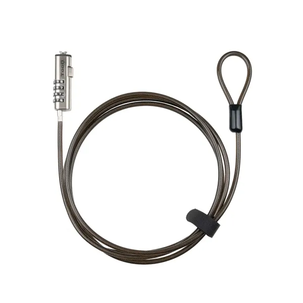 TooQ TQCLKC0035-G Cable de Seguridad Tipo NANO con Combinación para Portátiles 1.5 metros Gris Oscur 