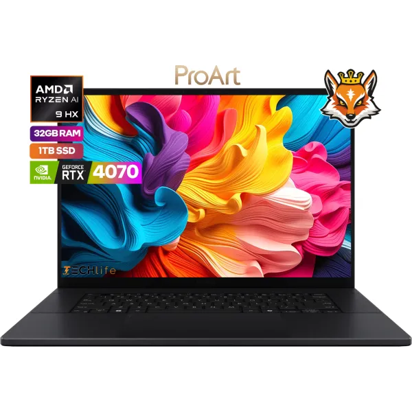 Portátil ASUS ProArt P16 OLED H7606WI-ME044W AMD Ryzen AI 9 HX 370/32GB/1TB SSD/RTX 4070/16" Táctil