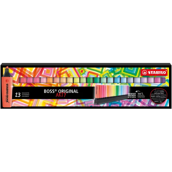 Peana de Marcadores Fluorescentes Stabilo Boss Original/ 23 Unidades/ Colores Surtidos