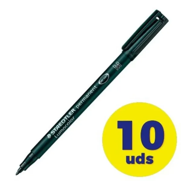Staedtler Lumocor 317 Caja 10 Rotuladores Permanentes 1.0mm Negro