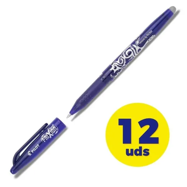 Pilot Frixion Ball Caja 12 Bolígrafos de Tinta Borrable Azules