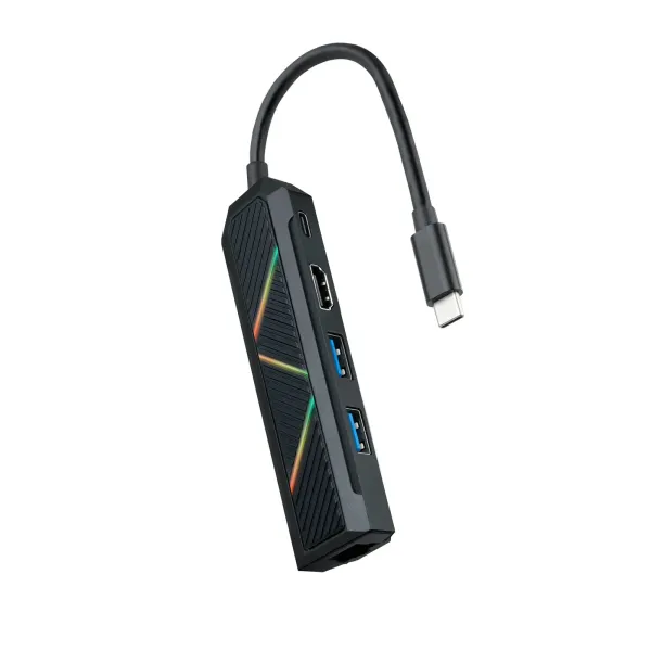 Nanocable Hub 5 en 1 USB-C a USB-A/USB-C/HDMI/RJ45/PD 100W