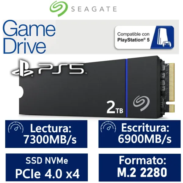 Seagate Game Drive PS5 2TB SSD NVMe M.2 PCI Express 4.0 3D TLC