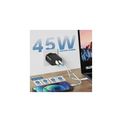 Ewent EW1327 Cargador Rápido GaN de 2 puertos (USB-C y USB-A)