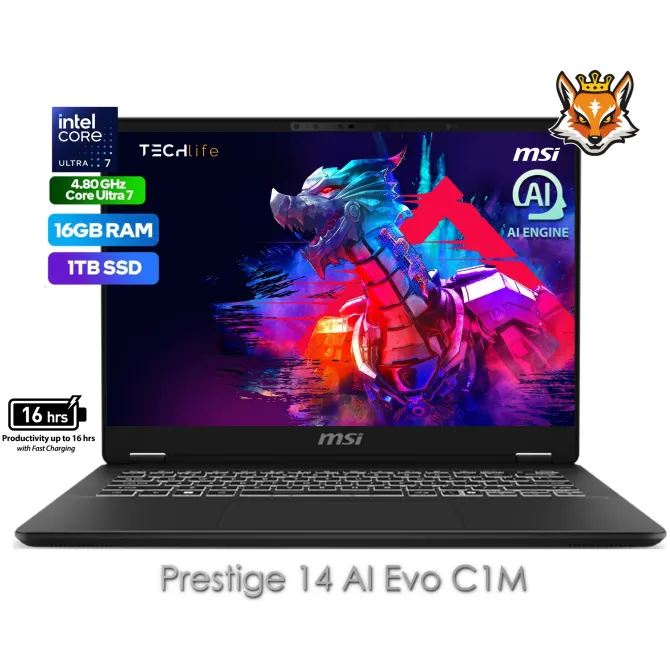 MSI Prestige 14 AI Evo C1MG-023ES Intel Evo Core Ultra 7-155H