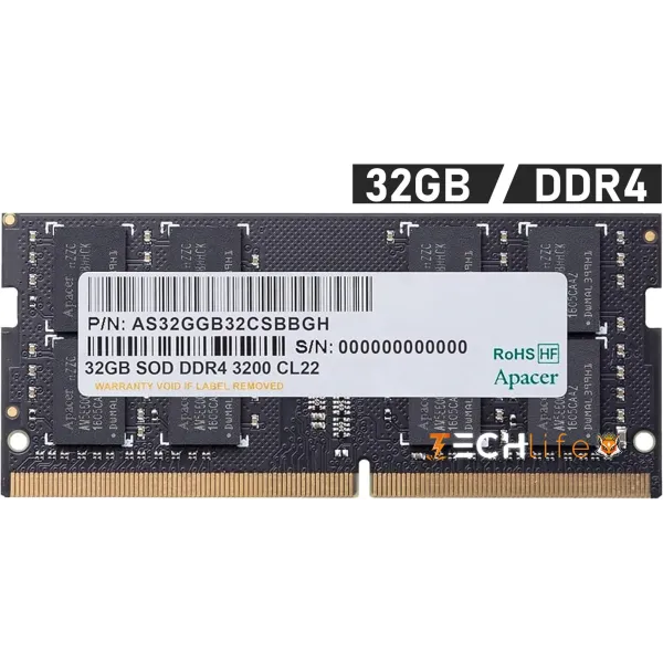 Apacer DDR4 SO-DIMM 3200MHz PC4-25600 32GB CL22