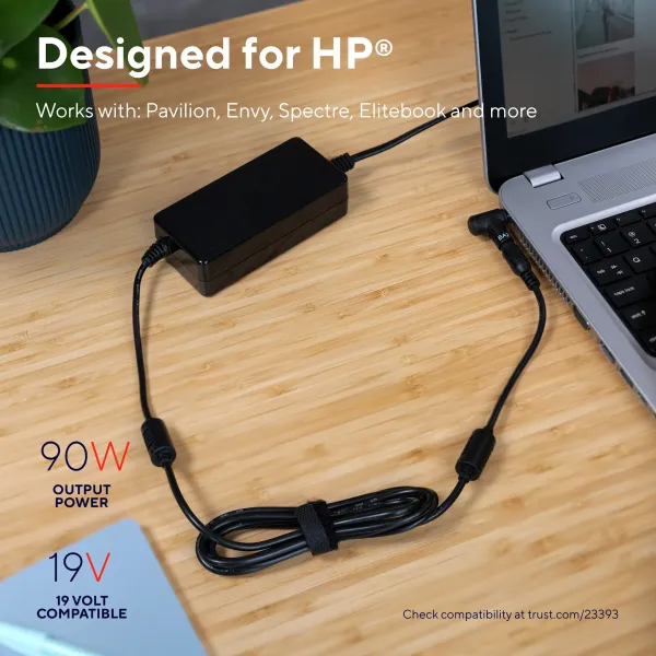 Cargador de Portátil Trust MAXO Para HP/ 90W/ Automático/ 4 Conectores/ Voltaje 18-20V