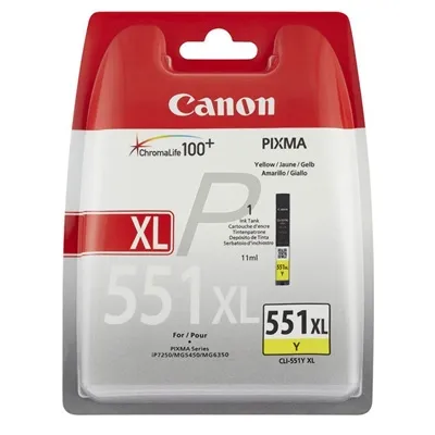 Cartucho de Tinta Original Canon CLI-551Y XL Alta Capacidad/ Cartucho de Tinta Original Canon CLI-551Y XL Alta Capacidad/
