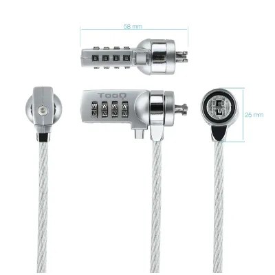 TooQ Cable de Seguridad Universal con Combinación para TooQ Cable de Seguridad Universal con Combinación para