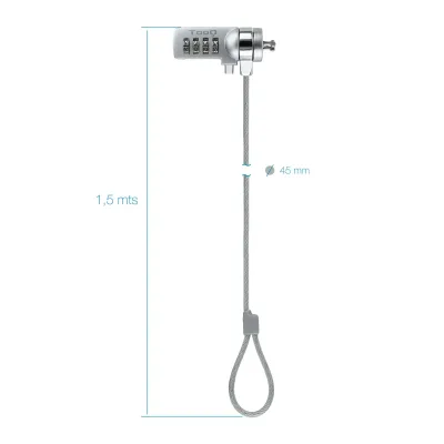 TooQ Cable de Seguridad Universal con Combinación para TooQ Cable de Seguridad Universal con Combinación para