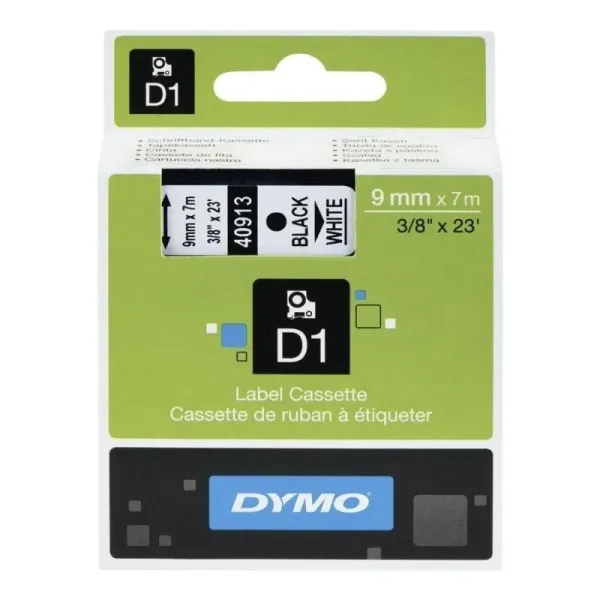 Dymo D1 Estándar Cinta Autoadhesiva 9mm Blanca