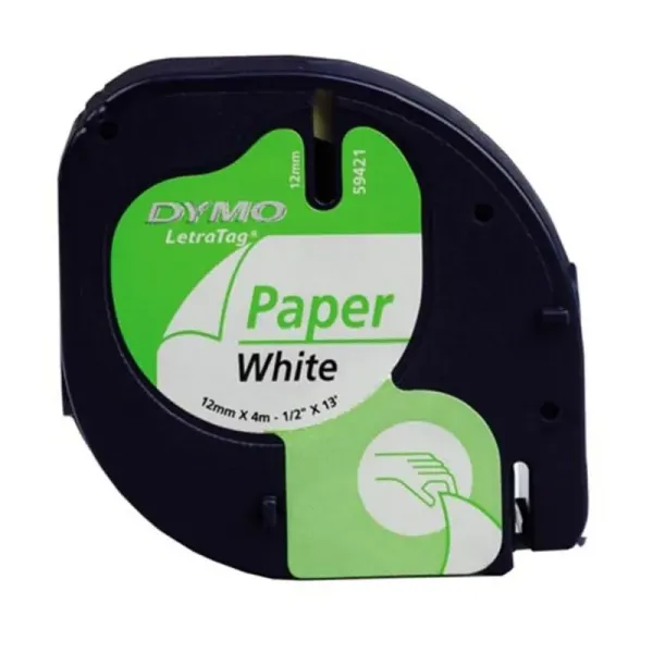 Dymo Letratag S0721510 Cinta Autoadhesiva 12mm Blanca