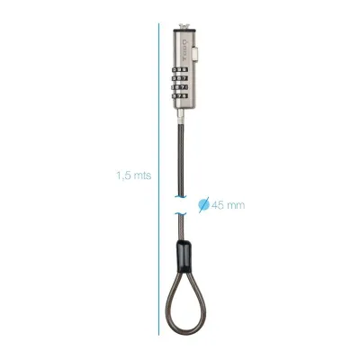 TooQ TQCLKC0035-G Cable de Seguridad Tipo NANO con Combinación