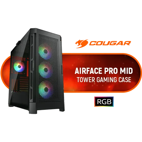 Cougar AirFace Pro RGB Mid Tower Cristal Templado USB-C Negra