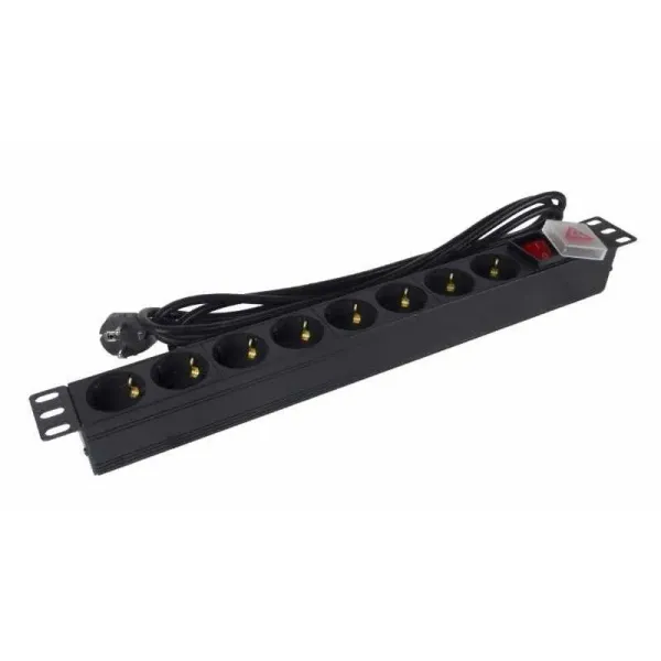 Phasak BNS 1520 Regleta con Interruptor 8 Tomas de Corriente 3m Negro