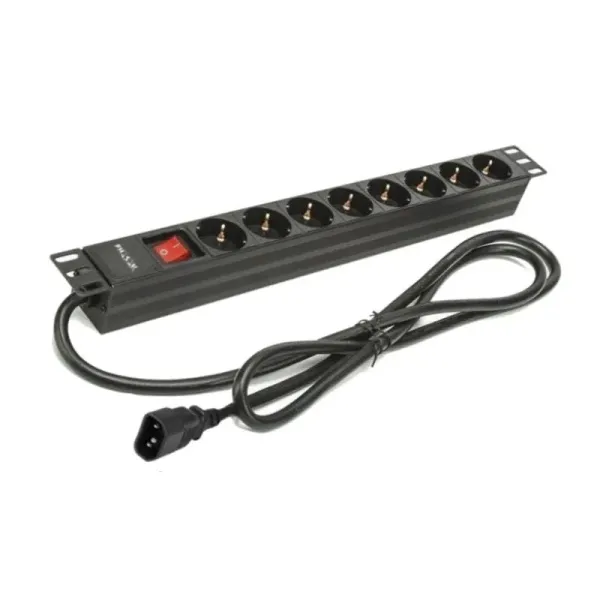 Phasak BNS 3535 Regleta con Interruptor 8 Tomas de Corriente 2m Negro