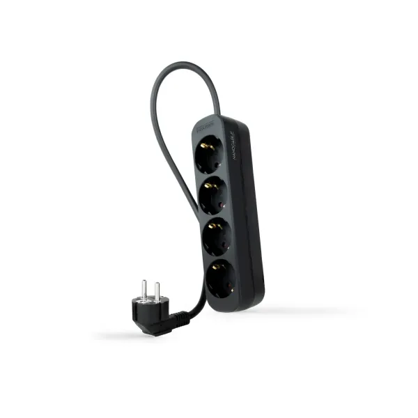 Nanocable Regleta de Enchufes con 4 Tomas Tipo F 1.4m Negro