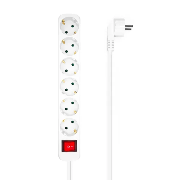Aisens A154-0535 Regleta con Interruptor 6 Tomas Blanca