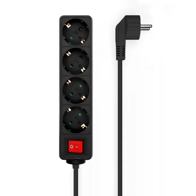 Aisens Regleta con Interruptor 4 Tomas 1.4m Negra