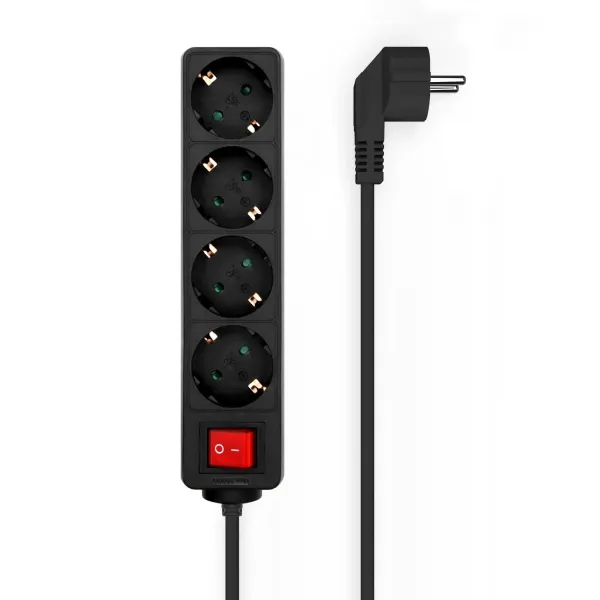 Aisens Regleta con Interruptor 4 Tomas 1.4m Negra