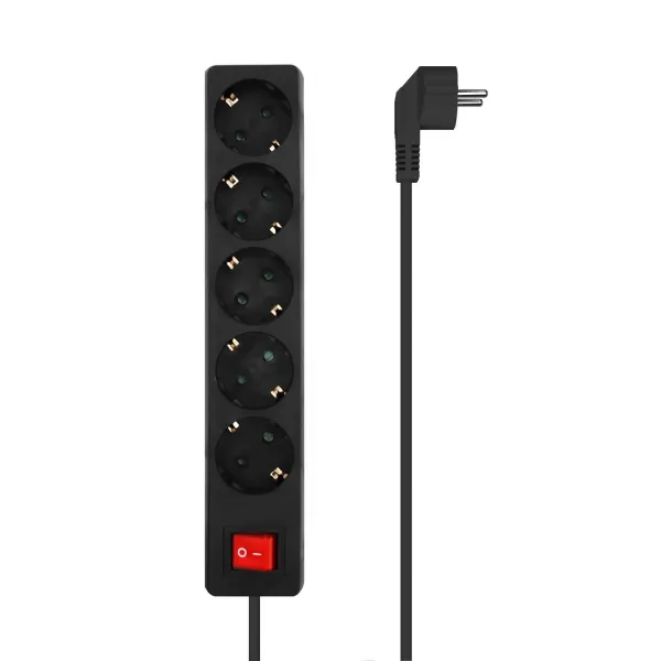 Aisens Regleta con Interruptor 5 Tomas 1.4m Negra