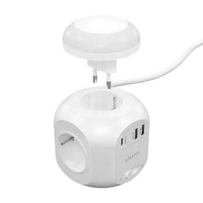 Aisens Regleta Multifunción con 4 Tomas + Qc3.0 con Luz
