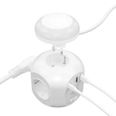 Aisens Regleta Multifunción con 4 Tomas + Qc3.0 con Luz