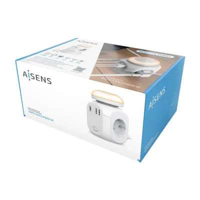 Aisens Regleta Multifunción con 4 Tomas + Qc3.0 con Luz