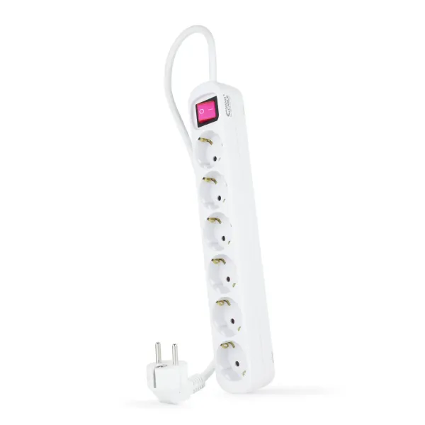 Nanocable Regleta con Protección 6 Tomas Schuko 1.4m Blanco