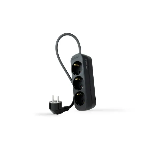 Nanocable Regleta de Enchufes con 3 Tomas Tipo F 1.4m Negro