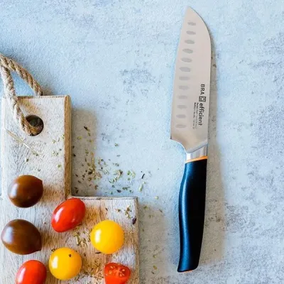 Cuchillo Santoku Bra Efficient A198004/ Hoja 180mm/ Acero Cuchillo Santoku Bra Efficient A198004/ Hoja 180mm/ Acero