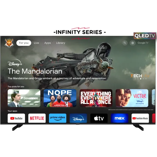 Aiwa TV 50" Qled 50QS8503UHD Infinity Series 4K,AndroidTV, DVB-T/T2/S/S2/C, Bluetooth,Wifi,Chromecast