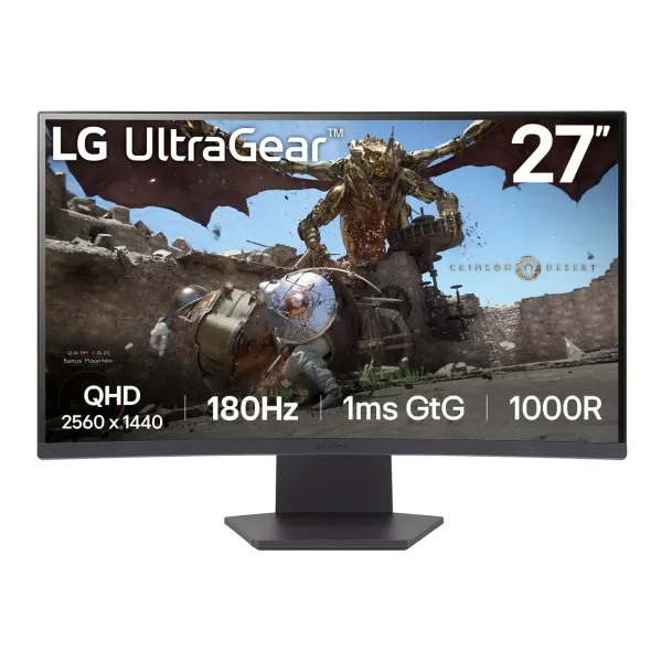 Monitor LG UltraGear 27GS60QC-B 27" LED VA QHD 180Hz FreeSync Curva