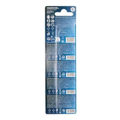 Pack de 5 Pilas de Botón Philips CR2032P5/01B Lithium/ 3V Pack de 5 Pilas de Botón Philips CR2032P5/01B Lithium/ 3V