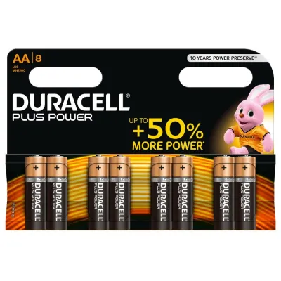 Duracell Plus Pack 8 Pilas Alcalinas AA LR06 1.5V Duracell Plus Pack 8 Pilas Alcalinas AA LR06 1.5V