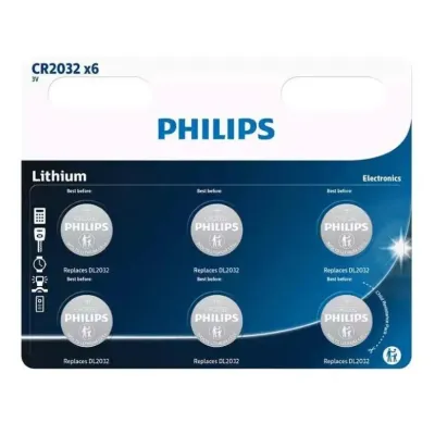 Philips Pack 3 Pilas de Botón Litio CR2032 3V