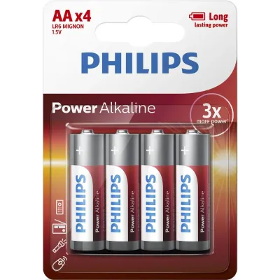 Pack de 4 Pilas AA Philips LR6P4B/10/ 1.5V/ Alcalina Pack de 4 Pilas AA Philips LR6P4B/10/ 1.5V/ Alcalina