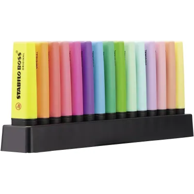 Peana de Marcadores Fluorescentes Stabilo Boss Original/ 15