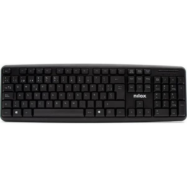 Nilox Teclado USB silencioso compacto y numérico, Negro