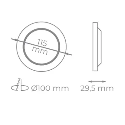 Downlight Iglux IG-54-7R-F/ Circular/ Ø115 x 29.5mm/ Potencia Downlight Iglux IG-54-7R-F/ Circular/ Ø115 x 29.5mm/ Potencia