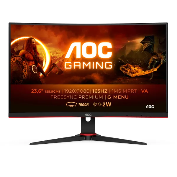 AOC C24G2AE/BK 23.6" LED FullHD 165Hz FreeSync Premium Curvo