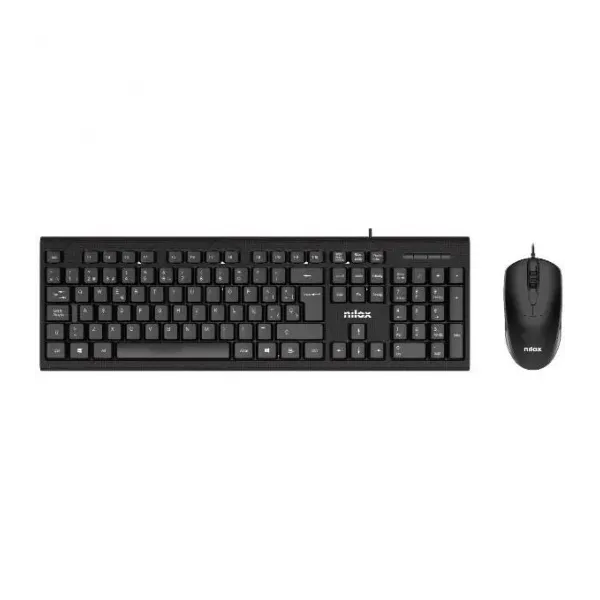 Nilox Kit Teclado y Mouse por cable USB Ligero y Compacto