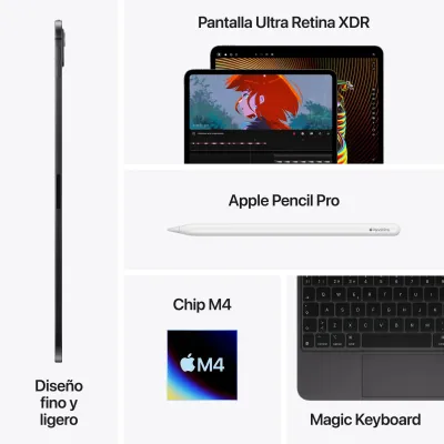 Apple iPad Pro 13' 2024 M4 256GB Wi-Fi Negro Espacial Apple iPad Pro 13' 2024 M4 256GB Wi-Fi Negro Espacial