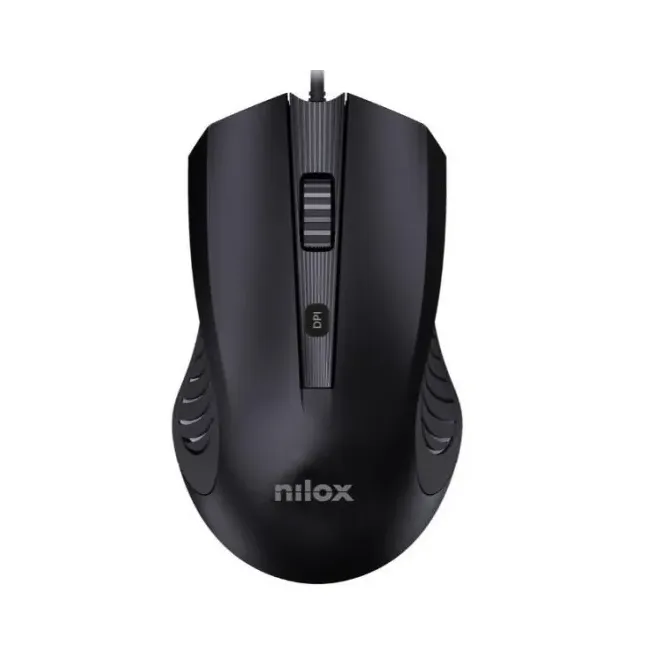 Nilox MOUSB1013 Ratón con Cable USB 2400DPI Negro